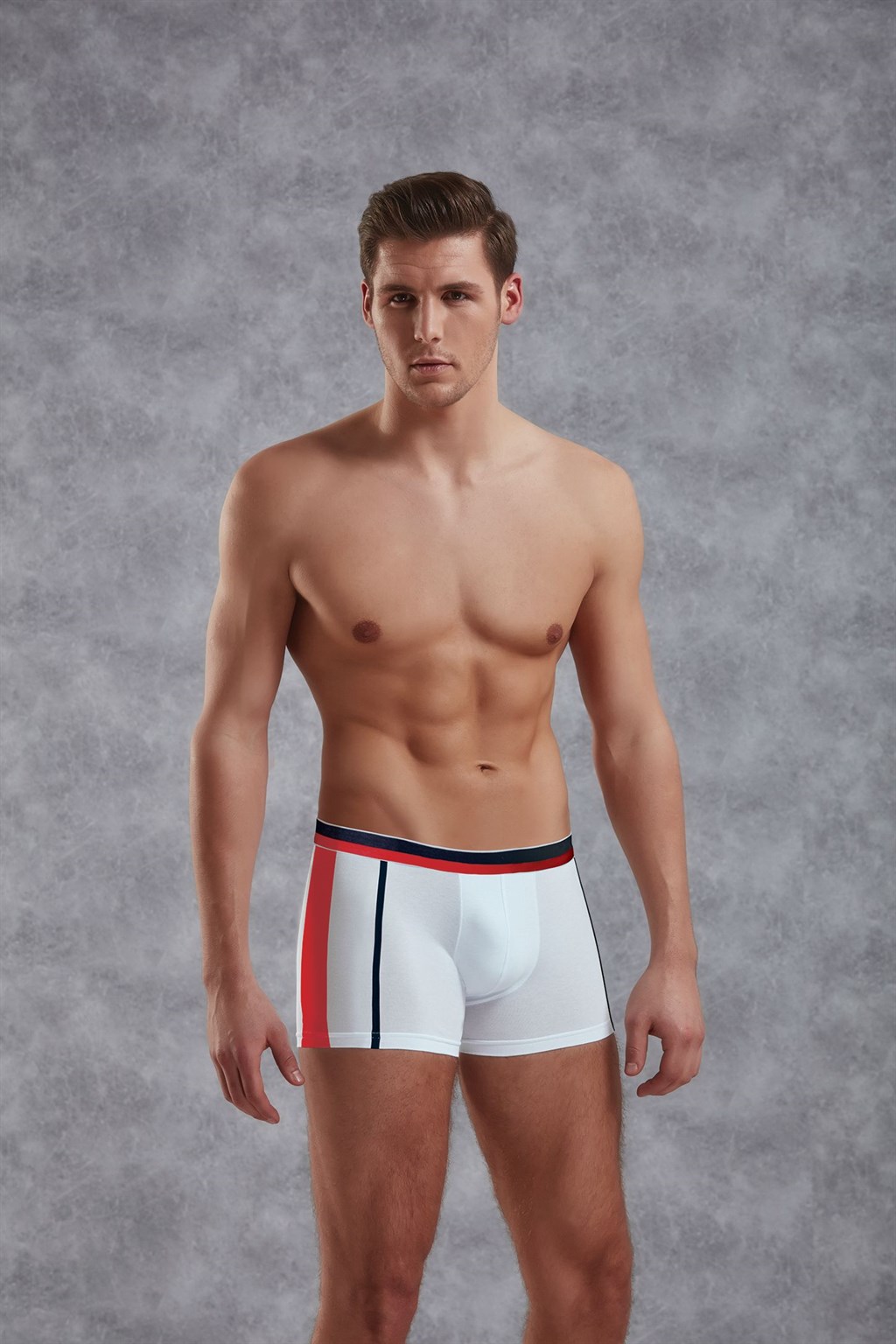 بوكسر رجالي رياضي بخط جانبي من Doreanse موديل 1713 باللون الأبيض