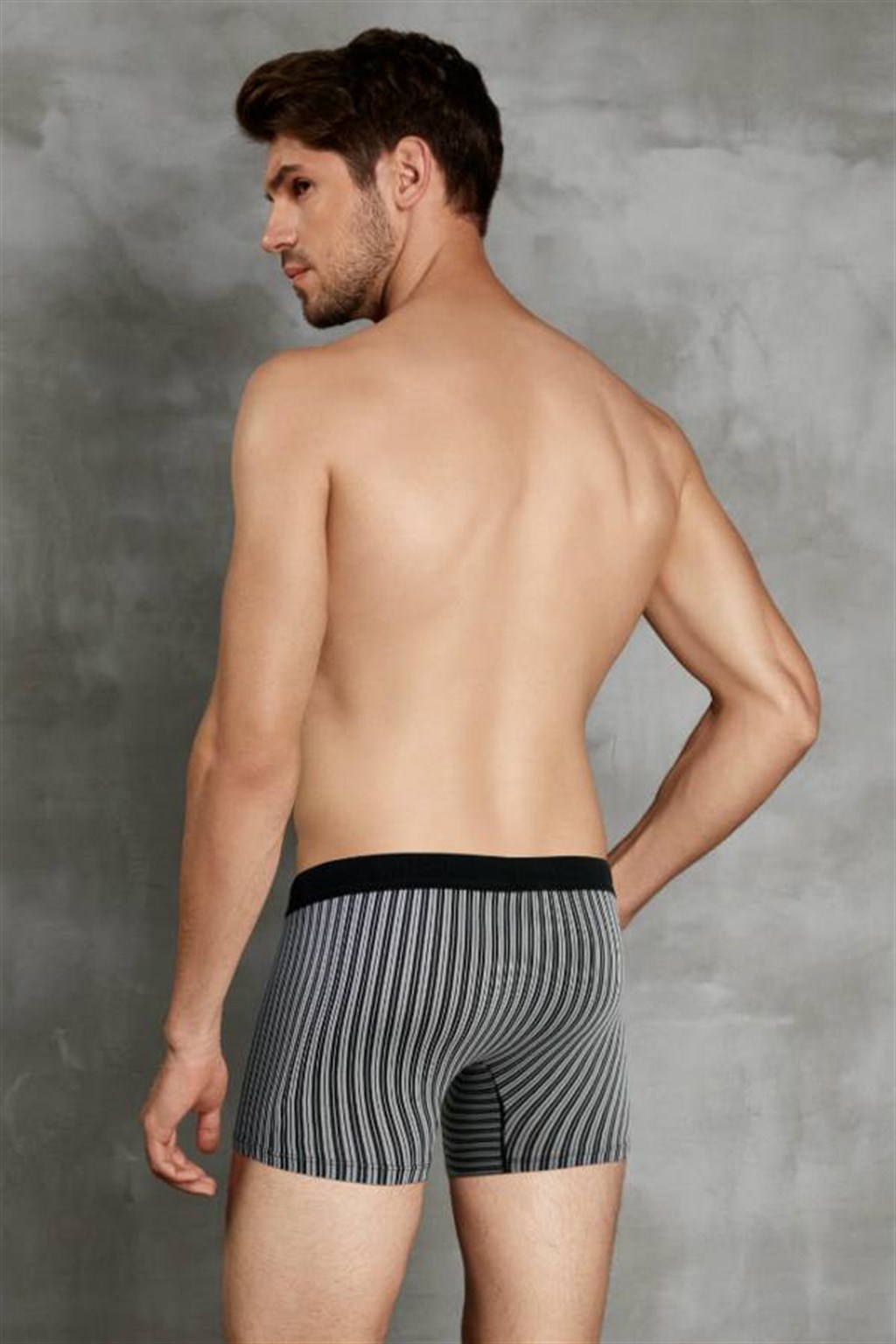 Doreanse ملابس داخلية رجالية (بوكسر بريف) Stripe لون Claret موديل 1866 Black - الصورة 4