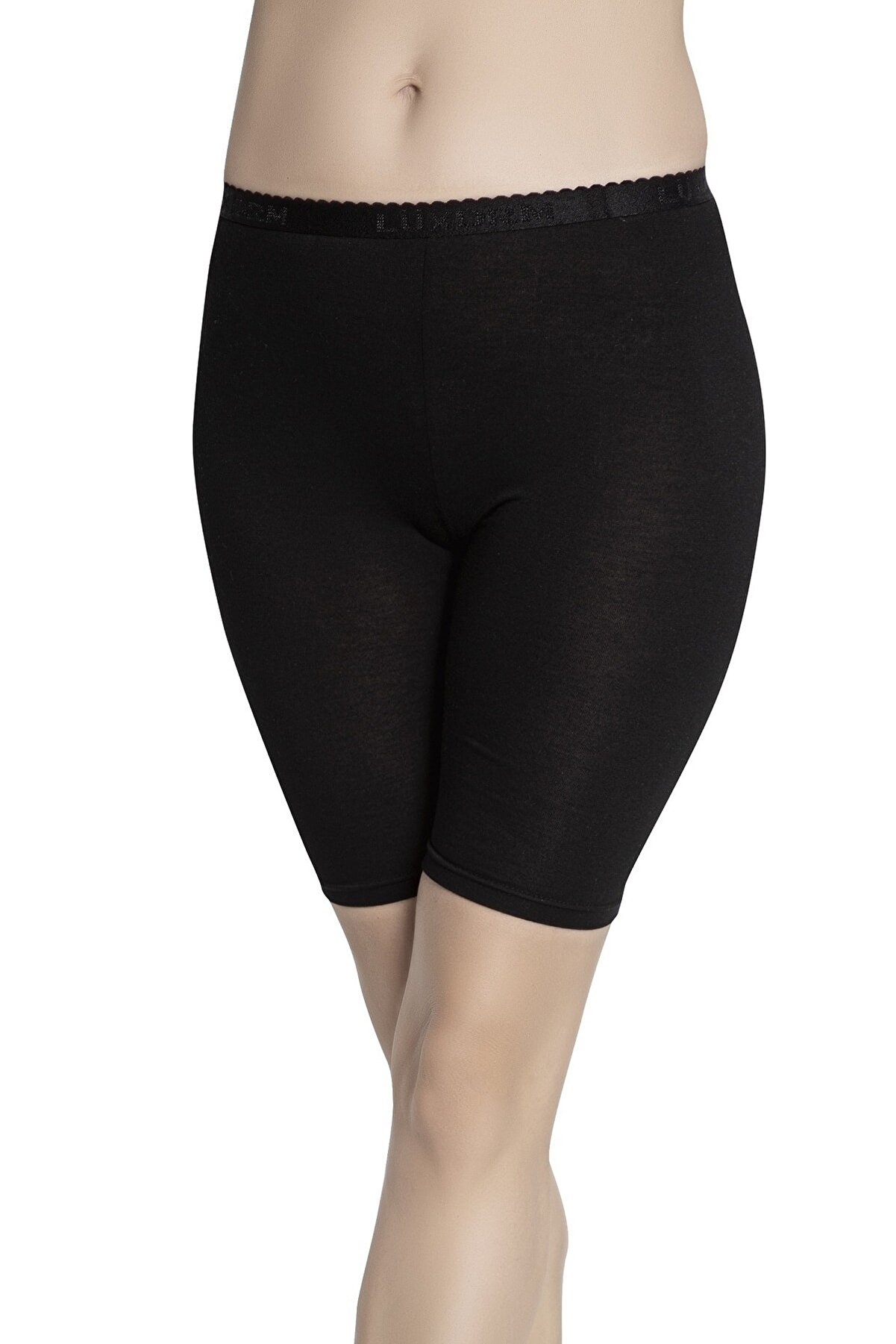 ليغينغ (بنطال ضيّق) نسائي قصير من قماش البامبو – موديل 3000 – لون أسود.