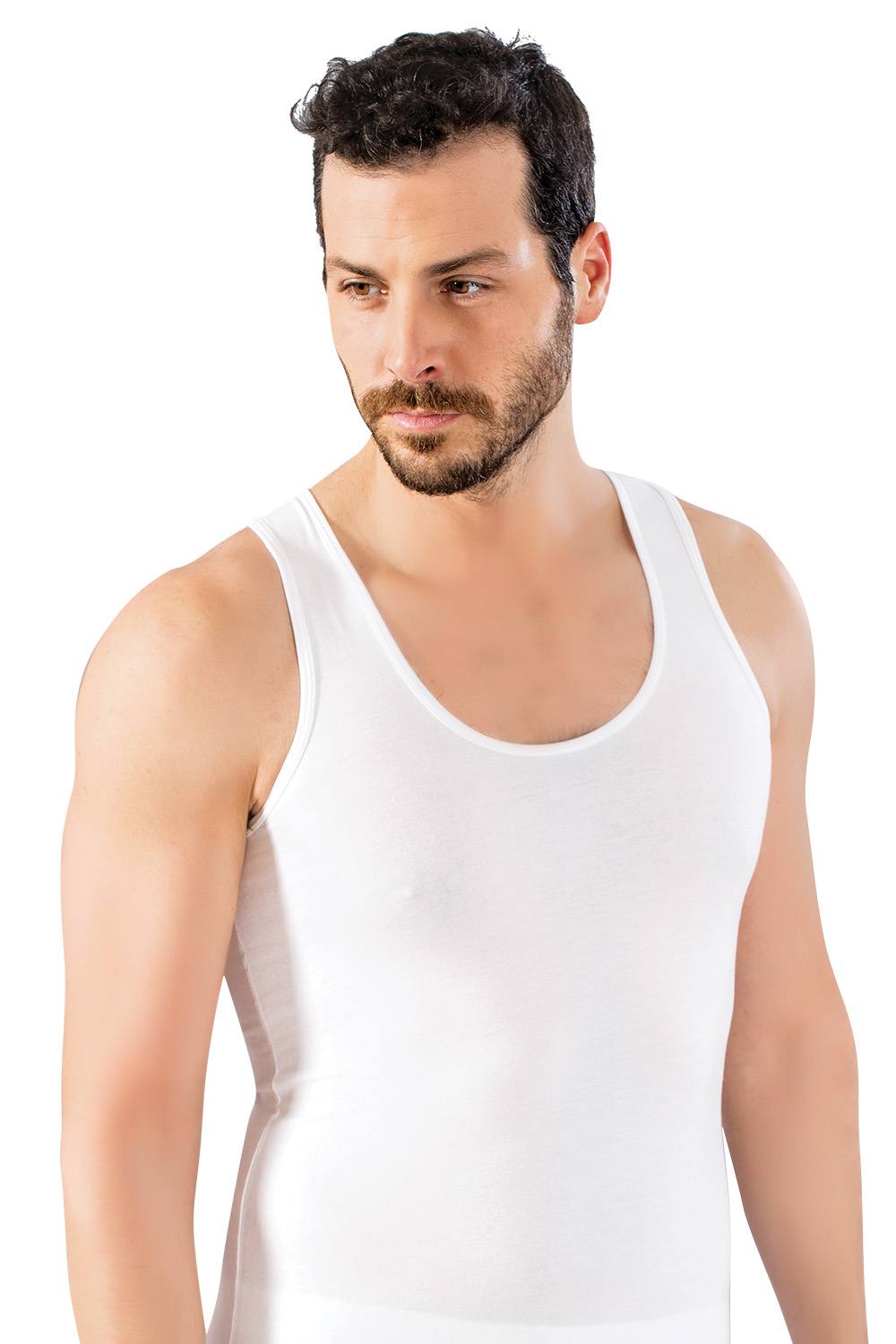 Lux Drm فانيلة (سِنغلت) رجالية من البامبو والليكرا – موديل 3900 – لون أبيض.