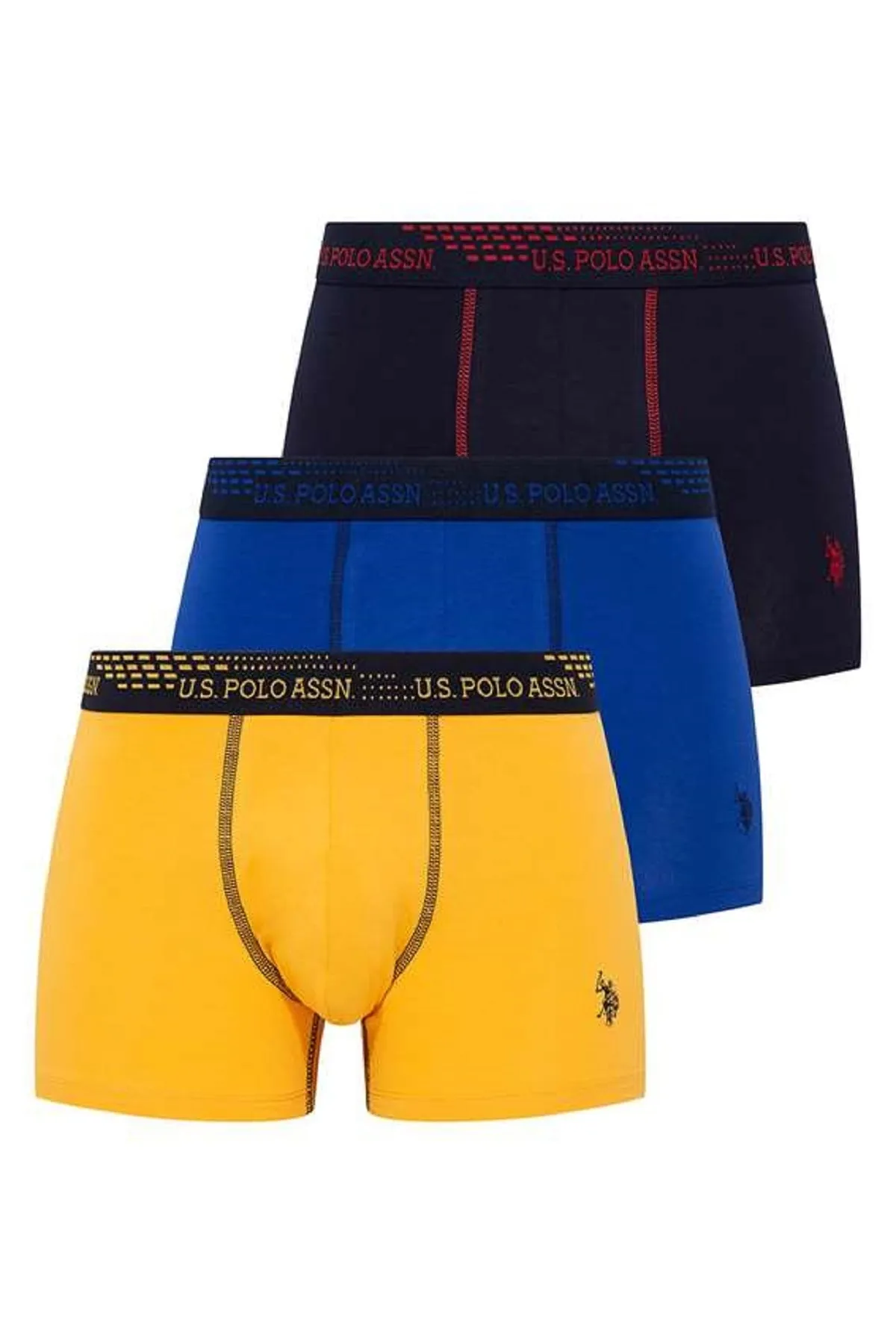 U.S. Polo Assn. 80178، طقم بوكسر رجالي 3 قطع، مصنوع من القطن واللايكرا.