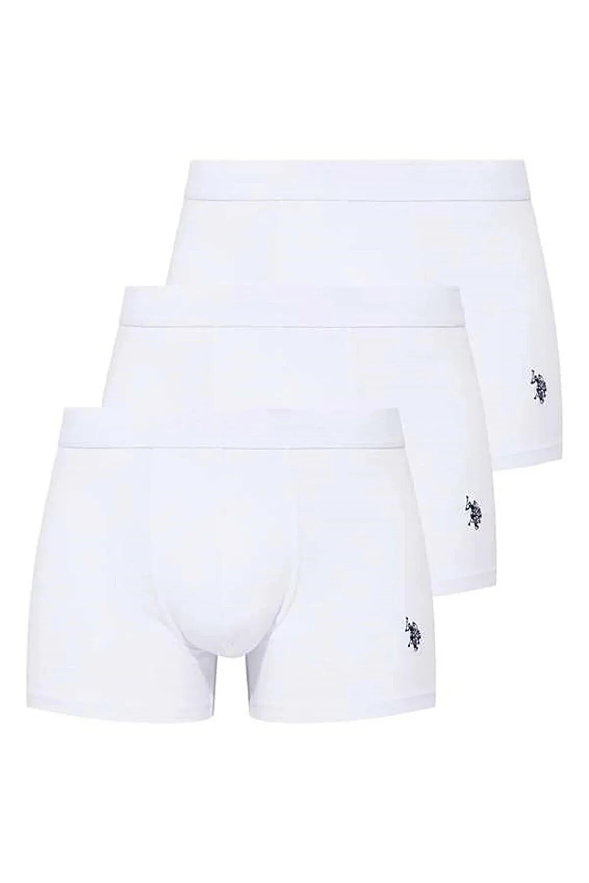 U.S. Polo Assn. 80173، طقم بوكسر رجالي 3 قطع، مصنوع من القطن والمودال واللايكرا، باللون الأبيض.