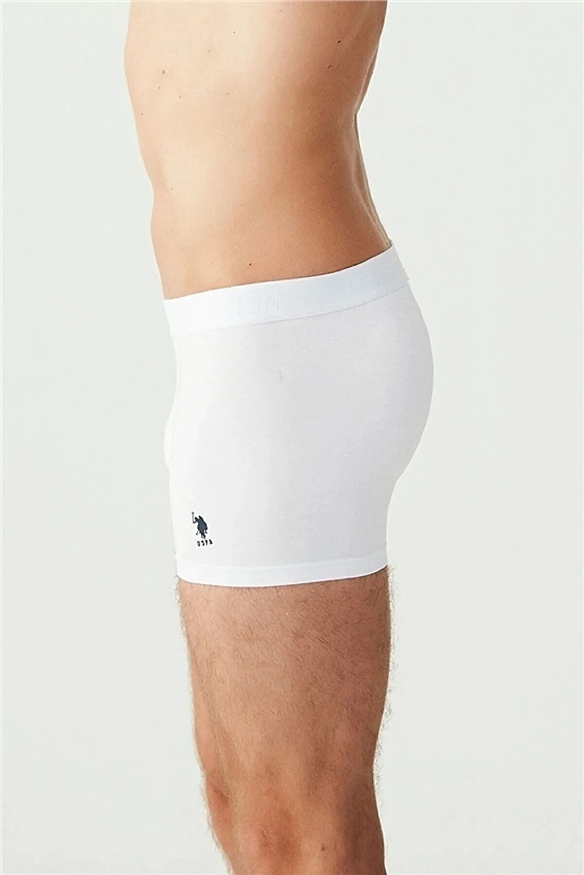U.S. Polo Assn. 80173، طقم بوكسر رجالي 3 قطع، مصنوع من القطن والمودال واللايكرا، باللون الأبيض. - الصورة 6