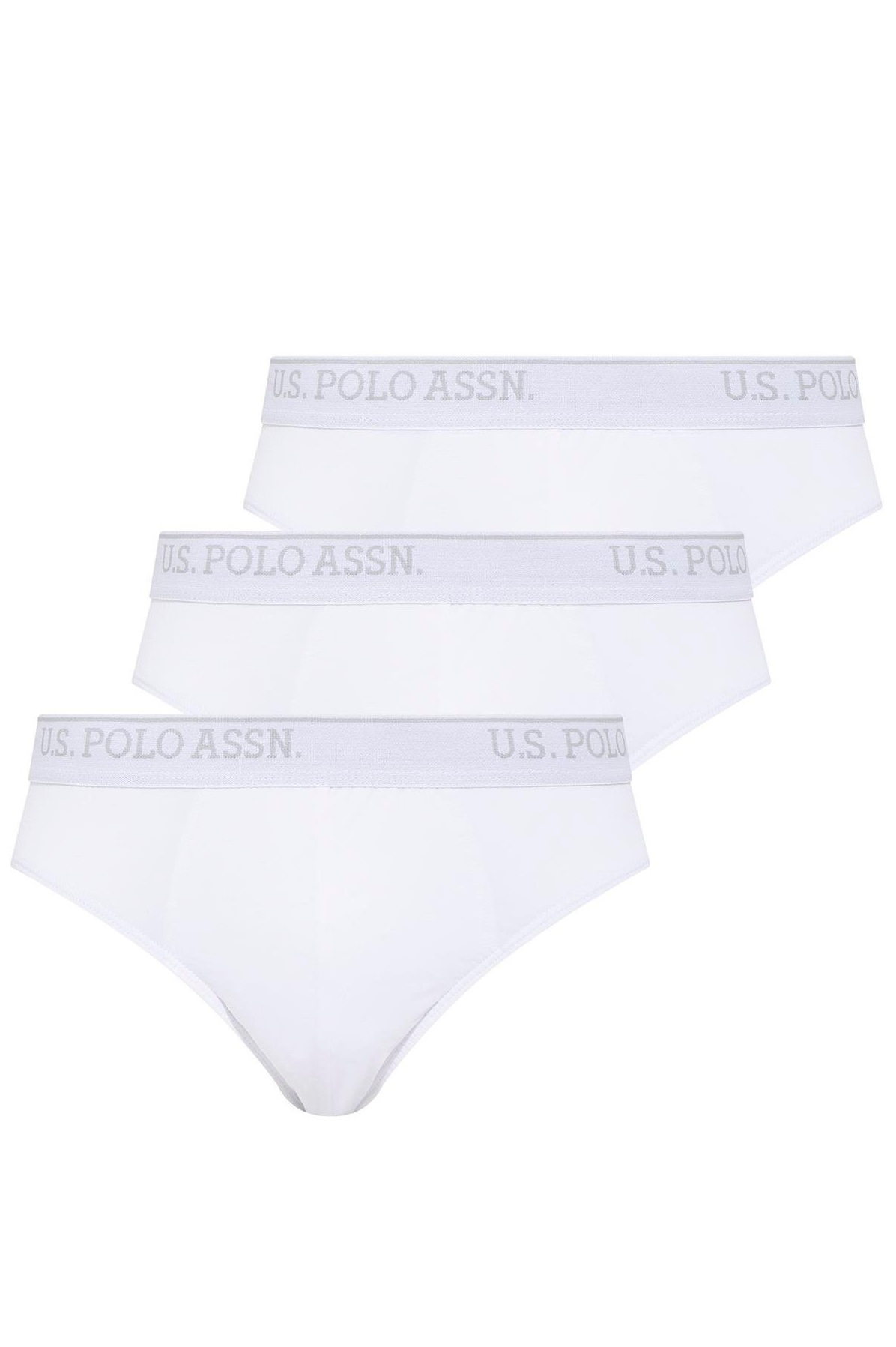 U.S. Polo Assn. 90003، طقم سراويل داخلية رجالي (3 قطع)، مقاسات كبيرة (Plus Size)، مصنوع من القطن والليكرا، باللون الأبيض.