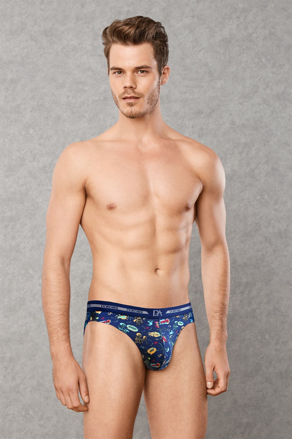 Doreanse سليب رجالي من المودال بطباعة هيكل عظمي (Skeleton) من مجموعة Imprime، موديل 1279، متعدد الألوان.