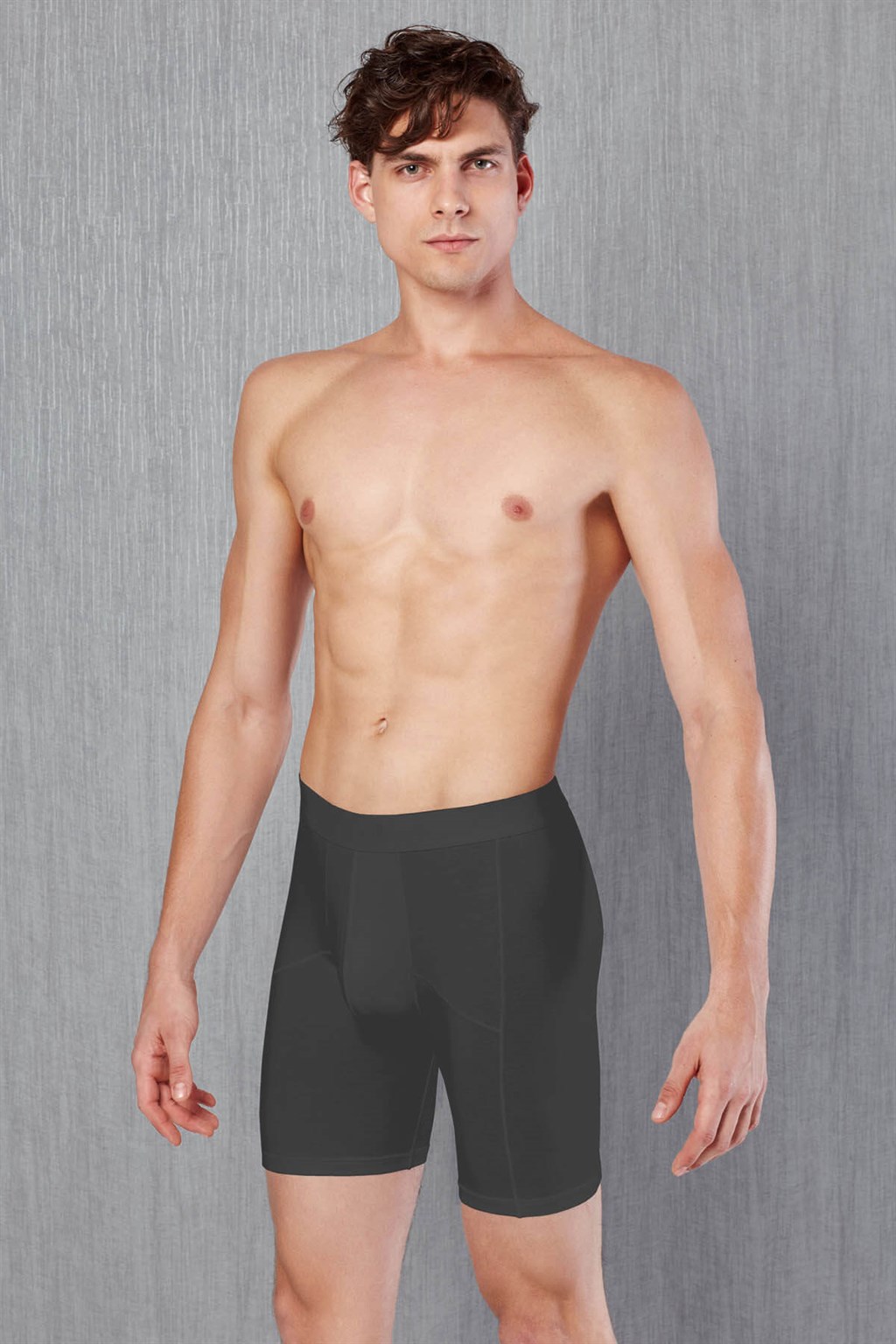 Doreanse بوكسر رجالي قطني بمقاسات كبيرة بساق طويلة، تصميم كلاسيك – موديل 1792P – أنثراسايت (رمادي فحمي)