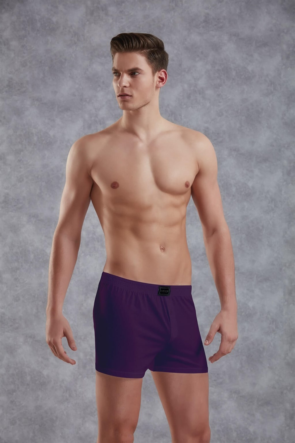 100 percent cotton boxer short purple