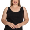 100 Cotton Plus Size Lace Womens Singlet black