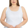 100 Cotton Plus Size Lace Womens Singlet white