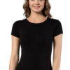 Bamboo Lycra Short Sleeve Womens T shirt Undershirt 3750 black
