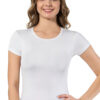 Bamboo Lycra Short Sleeve Womens T shirt Undershirt 3750 white