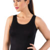 Bamboo Lycra Thick Strap Womens Singlet 3700 black