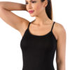 Bamboo Lycra Thin Strap Womens Singlet 3600 black