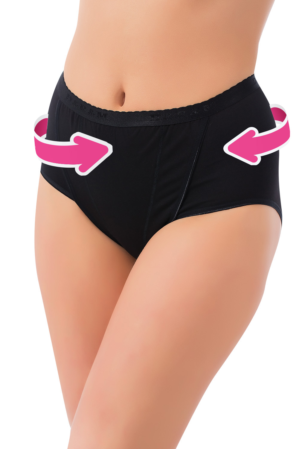 Lux Drm Cotton Lycra Contouring Panties For Women With Wide Hips 491 black