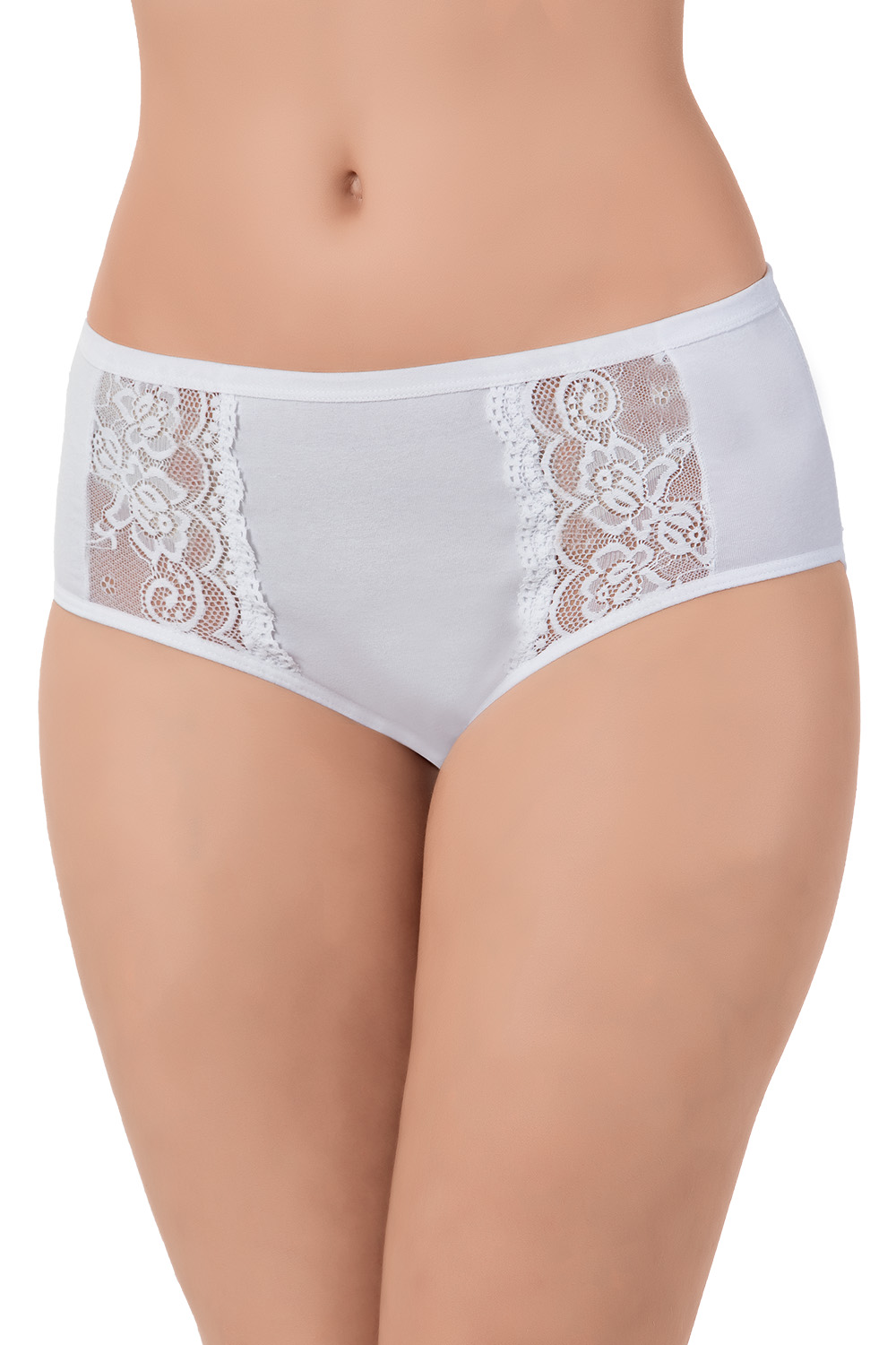 Lux Drm Cotton Lycra Wide Hips Women Lace Panties 2500 White 5 Pack