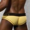 Doreanse Stylish Sexy Soft Cotton Briefs Hipsters Low Rise Mens Underwear 1325 Yellow back