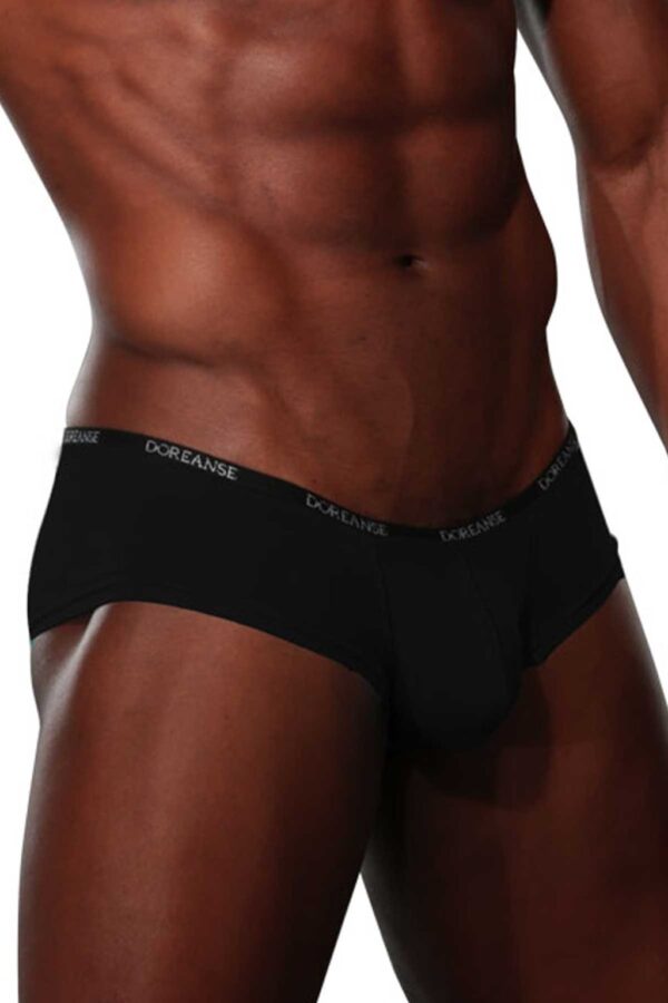 Doreanse Trendy Soft Cotton Low Rise Hipster Trunks Male Underwear 1781 Black