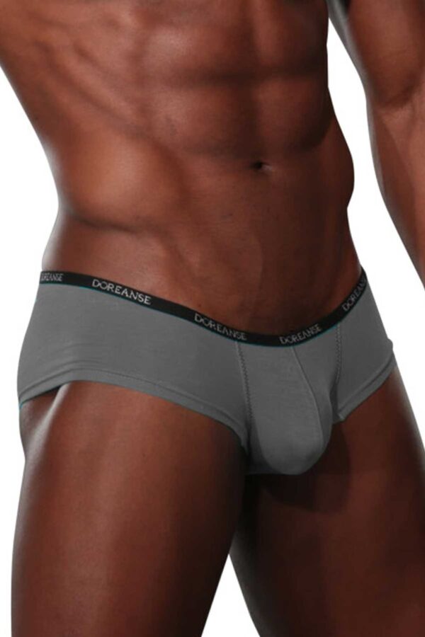 Doreanse Trendy Soft Cotton Low Rise Hipster Trunks Male Underwear 1781 Grey