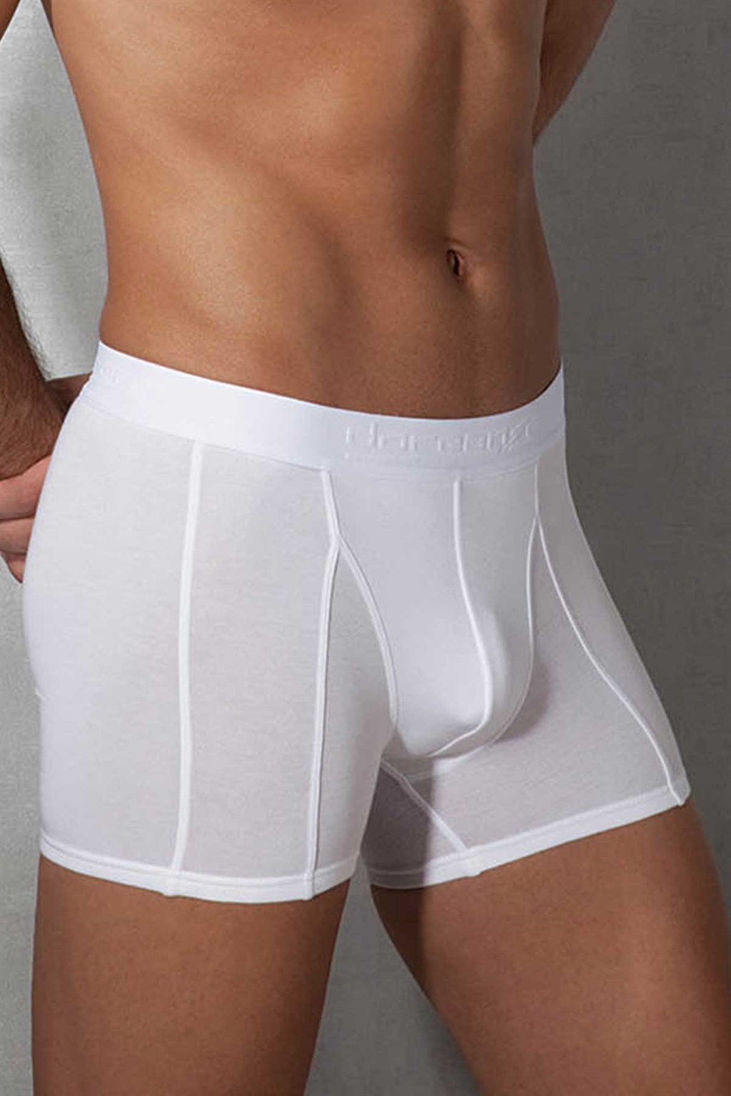 Doreanse Solid Mens Boxer Brief Underwear 1755 White