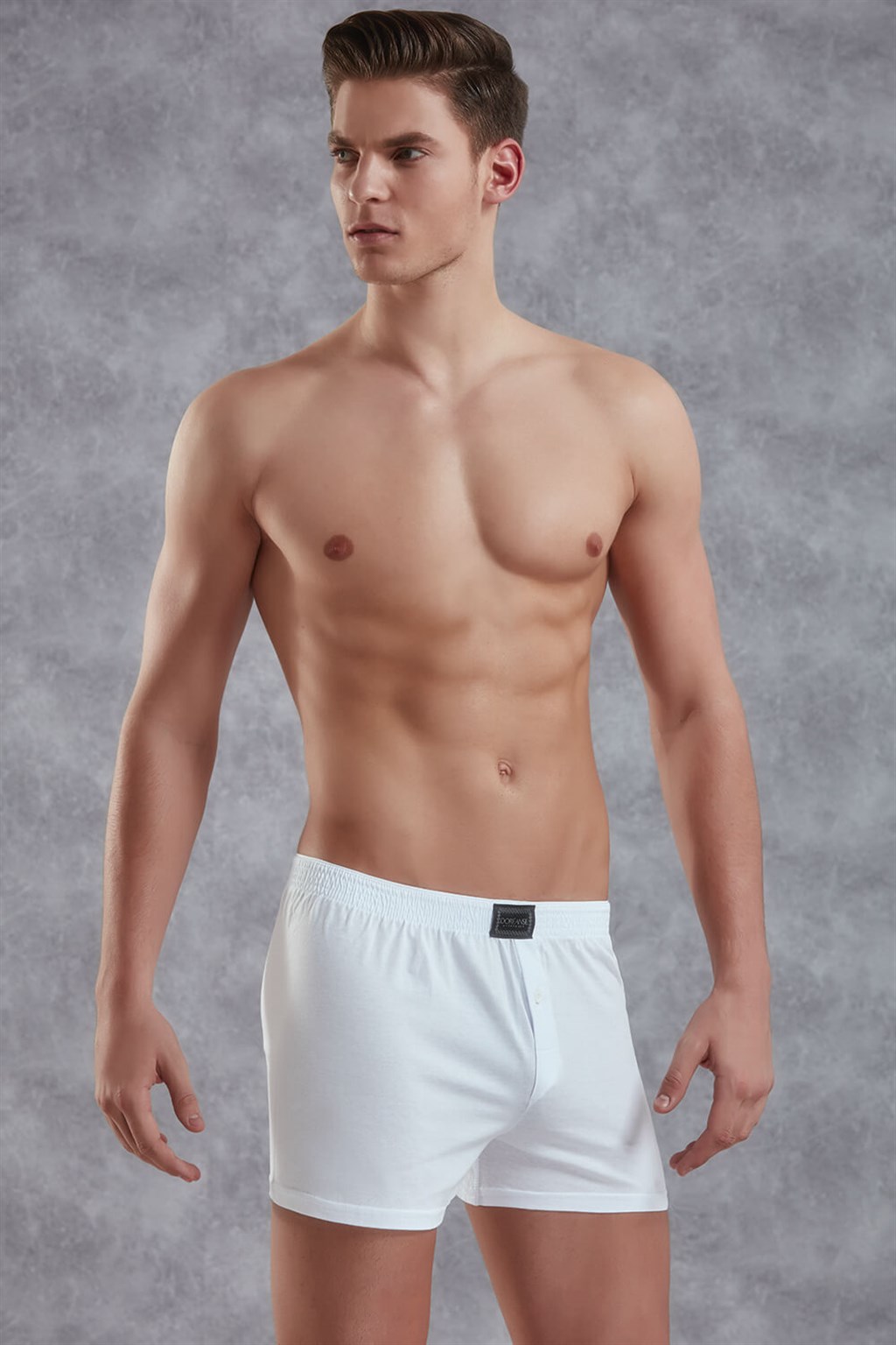 Doreanse Cotton Buttoned Normal Leg Boxer 1511 white 1