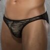 doreanse mens lace transparent slip briefs 1367 black 1
