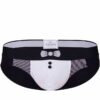 doreanse mens modal bowtie printed slip briefs 1255 black 1