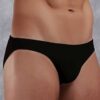 doreanse mens modal slim waistband solid color slip briefs 1281 black 1