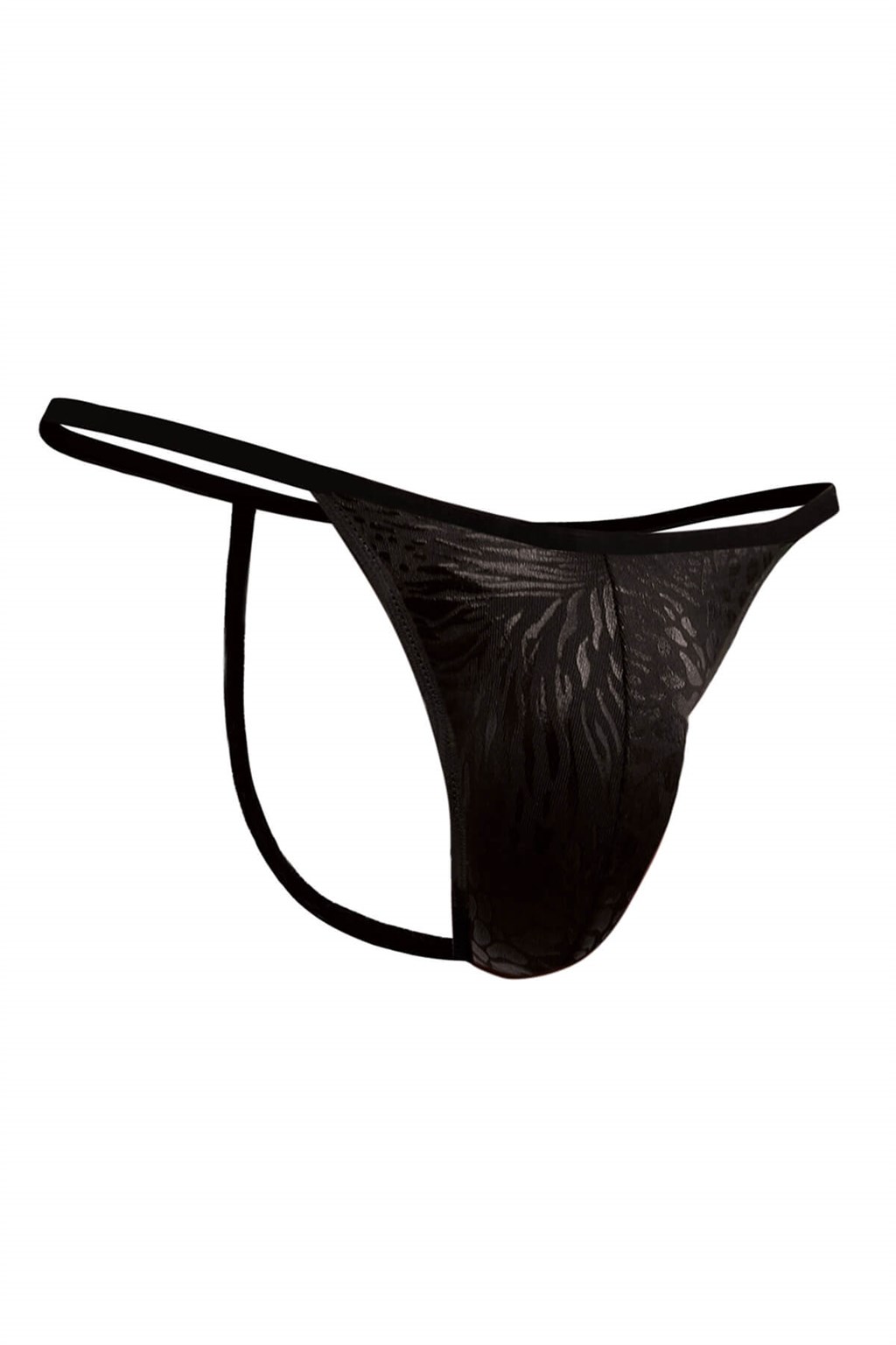 doreanse mens polyester classic thong string 1326 black leopard