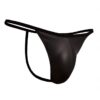 doreanse mens polyester snake patterned classic thong string 1326 shiny matte black