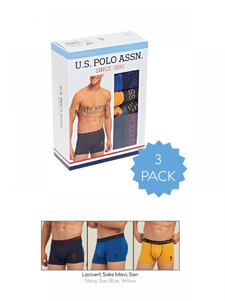 U.S. Polo Assn. 3 Pack Mens Boxer Set Cotton Licra 80178 packaging