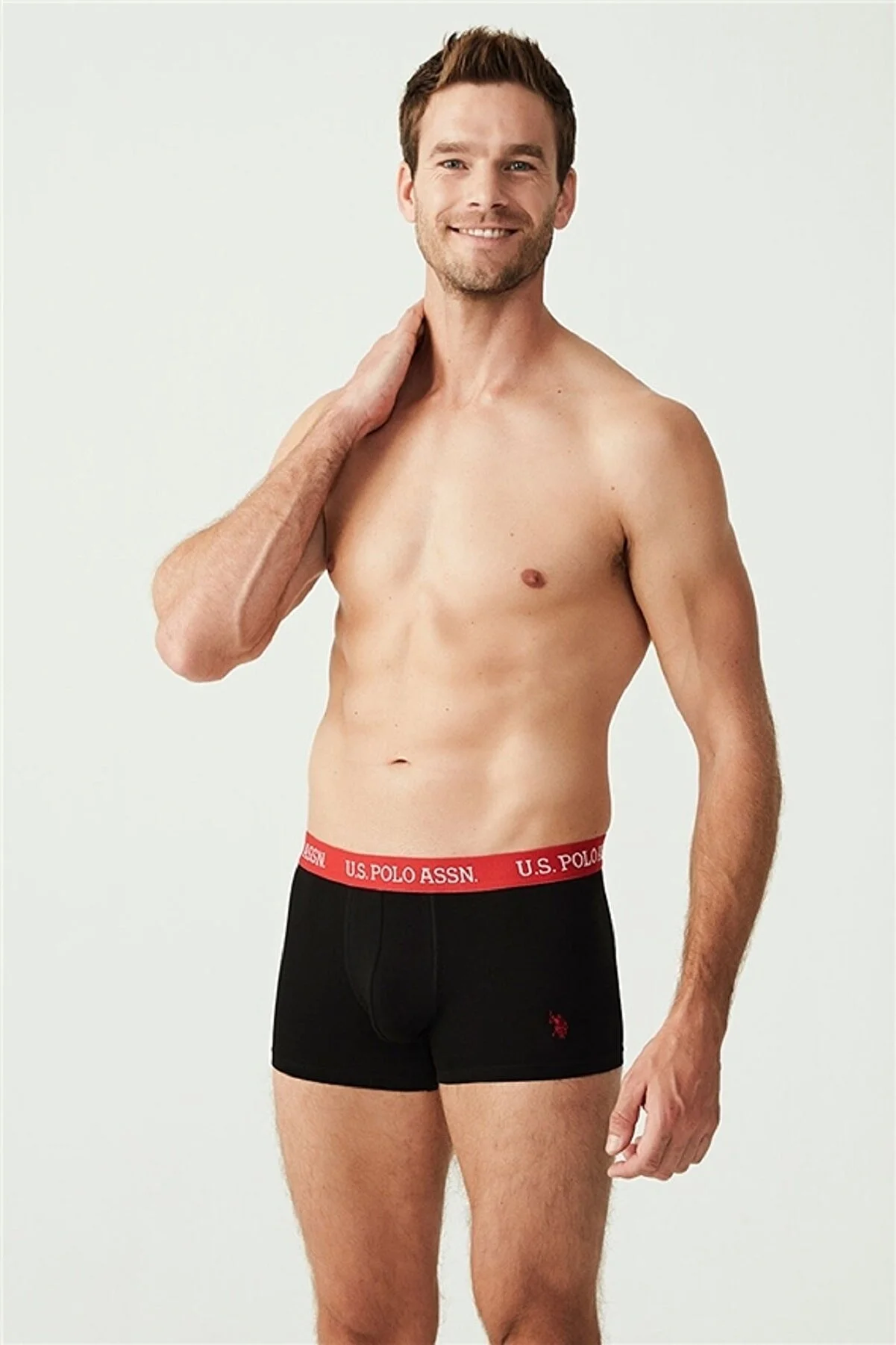 U.S. Polo Assn. 3 Pack Cotton Lycra Mens Boxer Set 80253 black 6