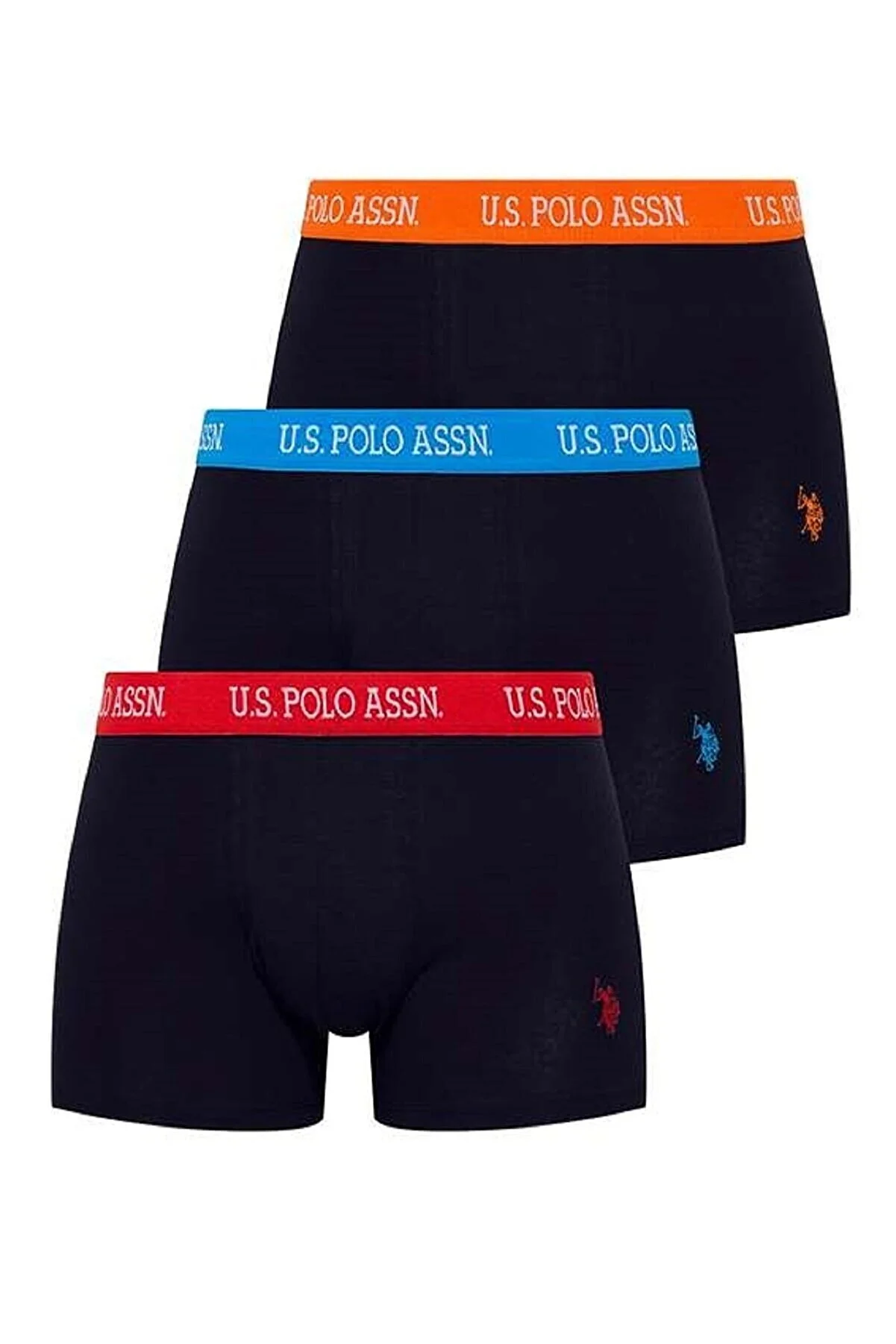 U.S. Polo Assn. 3 Pack Cotton Lycra Mens Boxer Set 80253 black