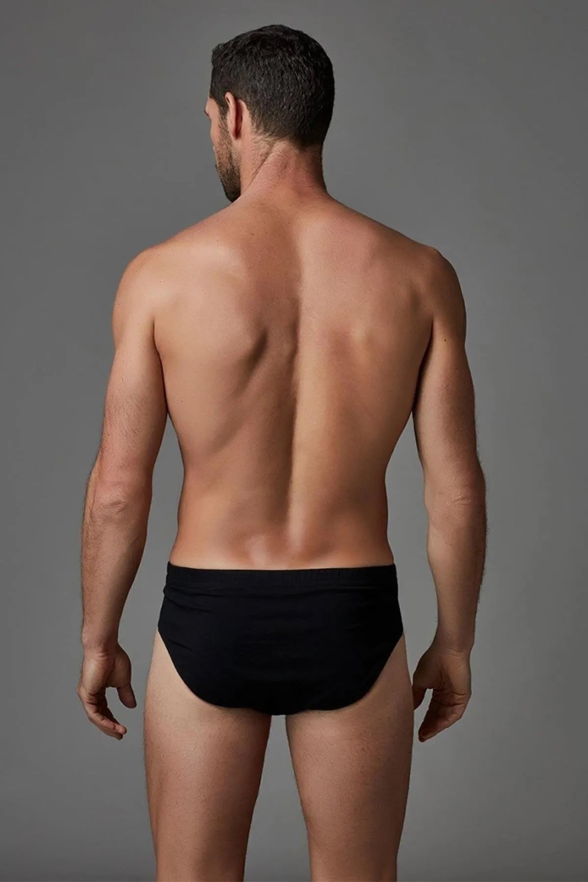 Eros ERS040 2 Pack Cotton Jersey Weave Thin Bordered Mens Briefs black back