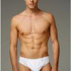 Eros ERS040 2 Pack Cotton Jersey Weave Thin Bordered Mens Briefs white