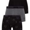 U.S. Polo Assn. 80304 3 Pack Cotton Lycra Mens Boxer Set Black Anthracite