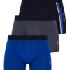 U.S. Polo Assn. 80307 3 Pack Cotton Lycra Mens Boxer Set Navy Blue Saxe Blue
