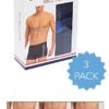 U.S. Polo Assn. 80307 3 Pack Cotton Lycra Mens Boxer Set Navy Blue Saxe Blue packaging