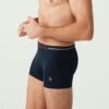 U.S. Polo Assn. 80328 3 Pack Cotton Lycra Mens Boxer Set Burgundy Navy Blue Grey navy blue side