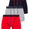 U.S. Polo Assn. 80336 3 Pack Cotton Lycra Mens Boxer Set Navy Blue Red Grey