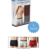 U.S. Polo Assn. 80336 3 Pack Cotton Lycra Mens Boxer Set Navy Blue Red Grey packaging