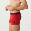 U.S. Polo Assn. 80336 3 Pack Cotton Lycra Mens Boxer Set Navy Blue Red Grey red side
