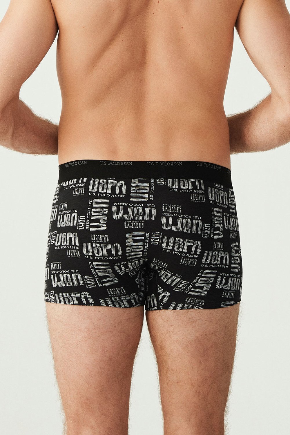 U.S. Polo Assn. 80338 3 Pack Cotton Lycra Mens Boxer Set Anthracite Black Grey 6