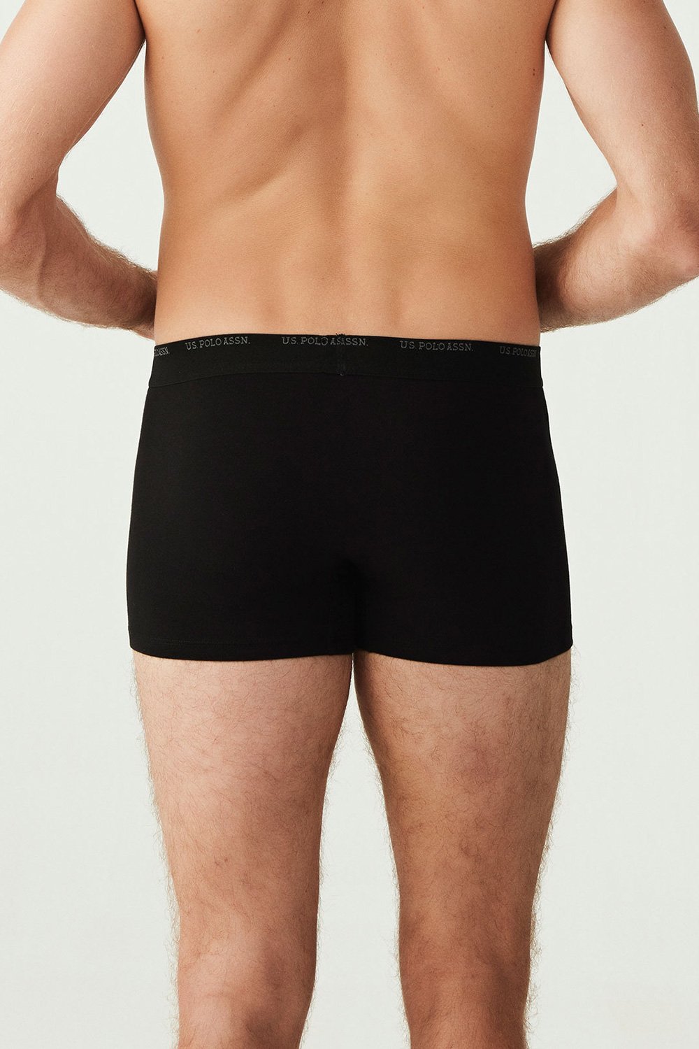 U.S. Polo Assn. 80338 3 Pack Cotton Lycra Mens Boxer Set Anthracite Black Grey 9
