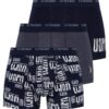 U.S. Polo Assn. 80338 3 Pack Cotton Lycra Mens Boxer Set Navy Blue Navy Blue Melange