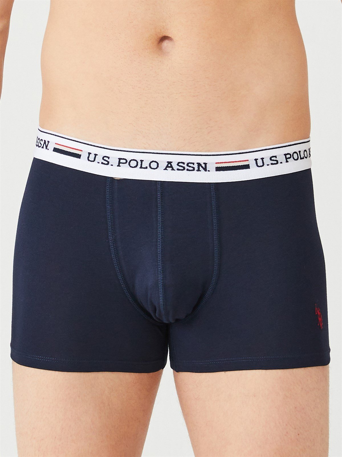 U.S. Polo Assn. 80431 3 Pack Cotton Lycra Mens Boxer Set Red Grey Navy Blue navy blue