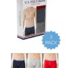U.S. Polo Assn. 80431 3 Pack Cotton Lycra Mens Boxer Set Red Grey Navy Blue packaging