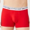 U.S. Polo Assn. 80431 3 Pack Cotton Lycra Mens Boxer Set Red Grey Navy Blue red