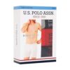 U.S. Polo Assn. 80454 3 Pack Cotton Lycra Mens Boxer Set Red Grey Navy Blue packaging