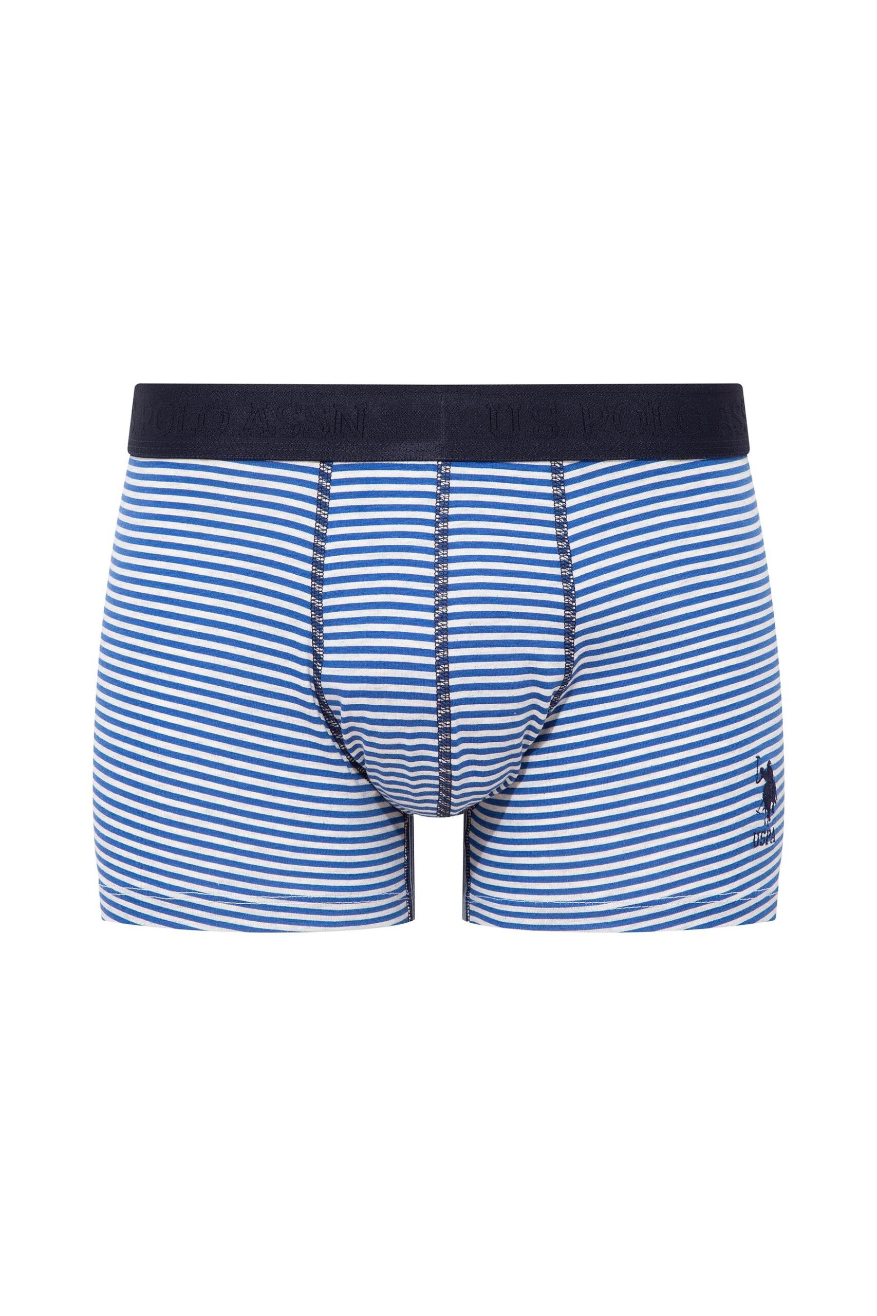 U.S. Polo Assn. 80504 3 Pack Cotton Lycra Mens Boxer Set Saxe Blue Navy Blue printed scaled