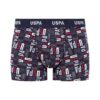 U.S. Polo Assn. 80509 3 Pack Cotton Lycra USPA Printed Mens Boxer Set Grey Burgundy printed scaled